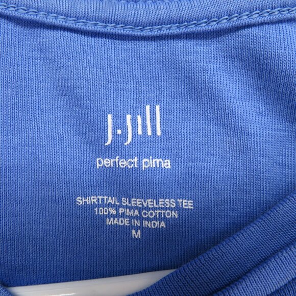 J. Jill Perfect Pima Sleeveless Tee Womens Medium‎ 100% Pima Cotton Blue - Picture 4 of 9